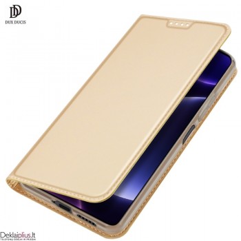 Dux Ducis Skin Pro dirbtinės odos dėklas - auksinės spalvos Xiaomi Poco F5 5G
